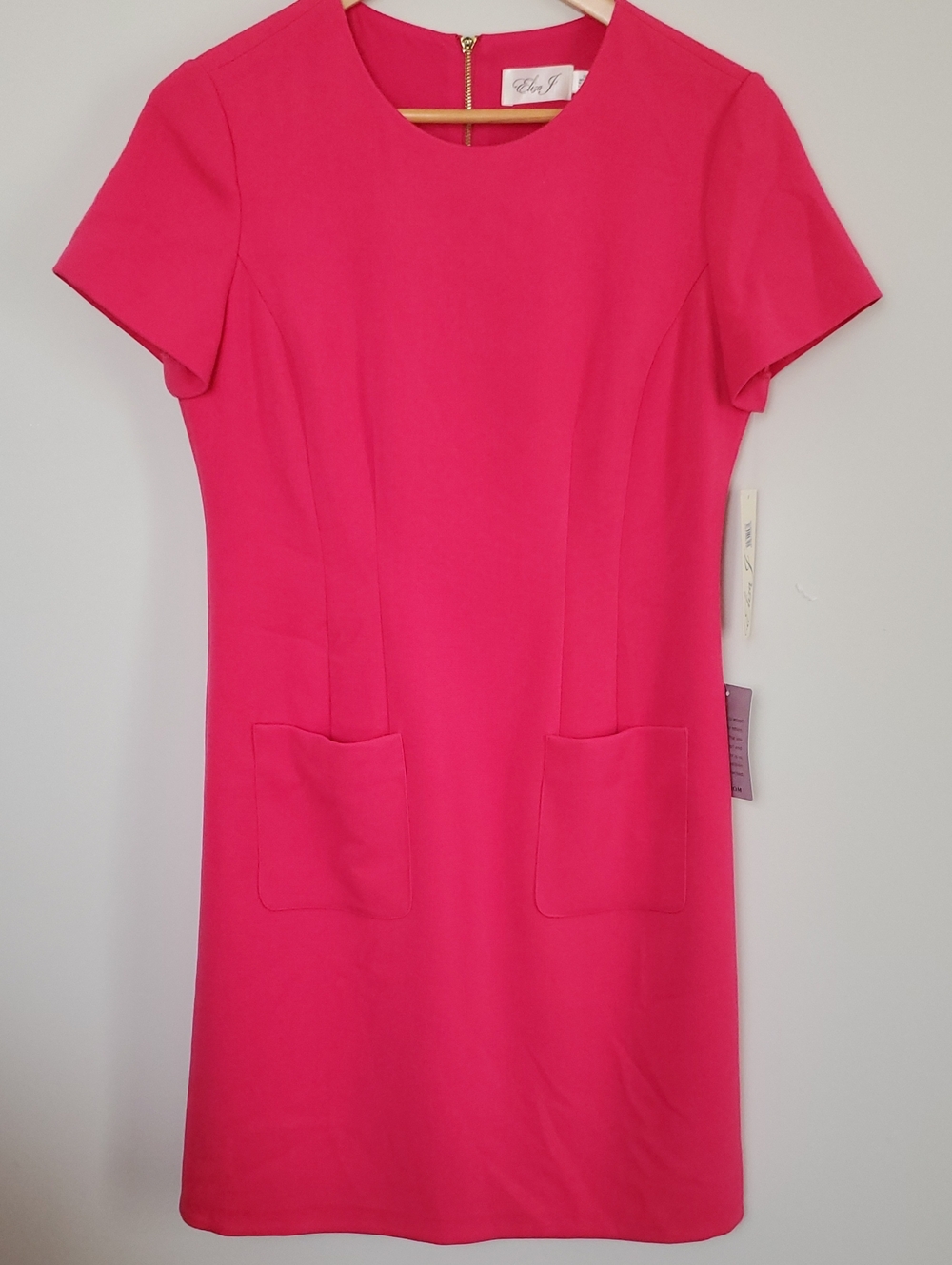 Eliza J Bright Pink Short-Sleeve Shift Dress